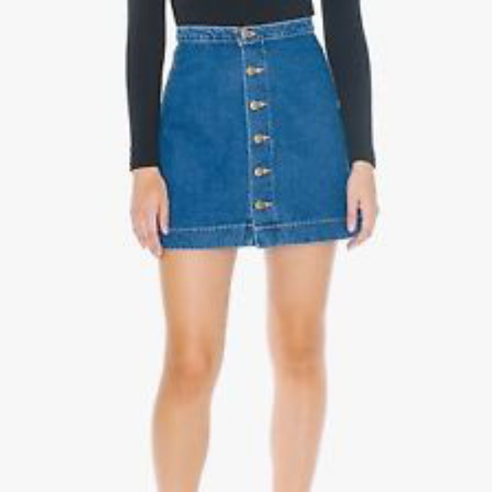 American Apparel Button Front A-line Mini Skirt XS